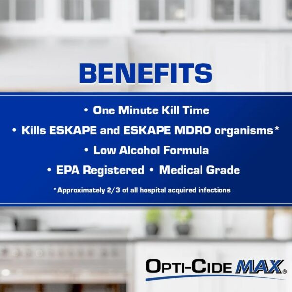 Opti-Cide® Max Surface Disinfectant Cleaner Wipes - 6 x 6-3/4 Inches, 160 Count, Alcohol Scent, McK Brand Part M60034 - Image 6