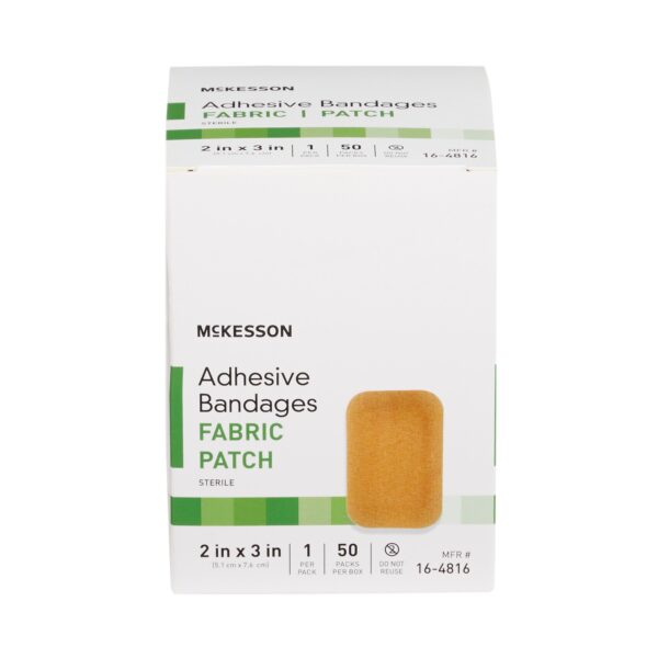 McKesson Tan Adhesive Bandage, 2 x 3 Inch - Durable Fabric Wound Care Strip - Image 5