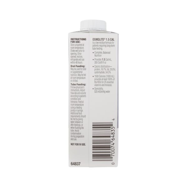 Osmolite 1.5 Cal Tube-Feeding Nutrition Formula - 8 oz Reclosable Carton by Osmolite - Image 2