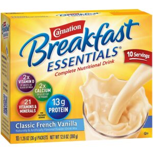 Carnation Breakfast Essentials Vanilla Nutritional Drink by Nestle * Protein Powder for Kids and Adults