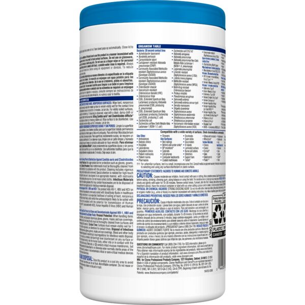 Clorox Healthcare Bleach Germicidal Wipes Canister – 150 Count - Image 2