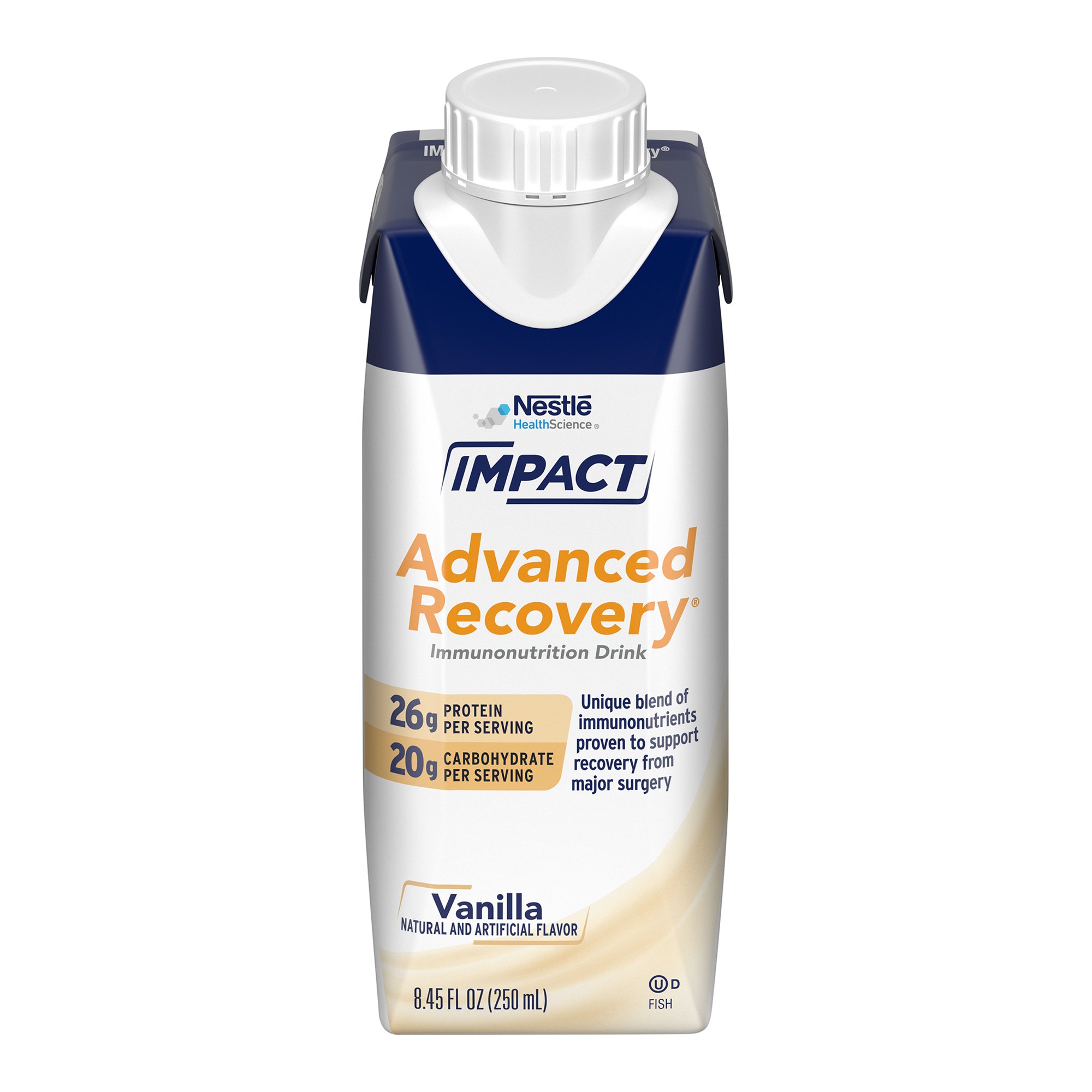 Impact Advanced Recovery Vanilla Immunonutrition Drink - 8.45 oz Reclosable Carton for Post-Surgery Support