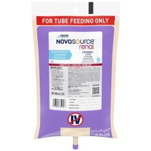 Novasource Renal Ready to Hang Tube Feeding Formula, 33.8 oz - Supports Kidney Health with 18% Protein