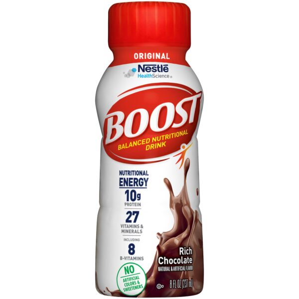 Boost Original Chocolate Nutritional Drink - 8 oz Bottle, Rich in Protein & Vitamins - Image 2