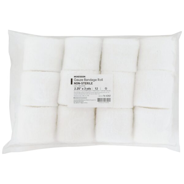 McKesson Fluff Bandage Roll, 2.5 Inch x 3 Yards, 6-Ply Gauze Dressing - Image 3