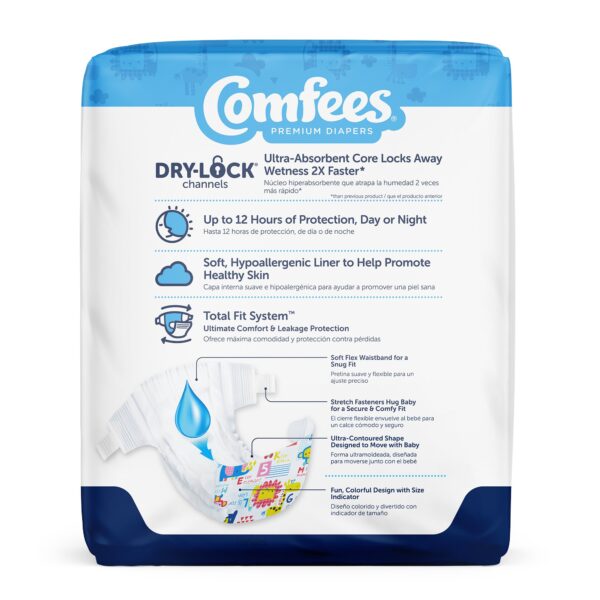 Comfees Size 5 Baby Diapers with Total Fit System and Refastenable Tabs - Image 3
