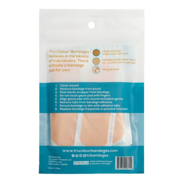 Tru-Colour Skin Tone Adhesive Bandages for Fair Skin Tones, Waterproof, 1 x 3 Inch, 30 Pack - Image 3