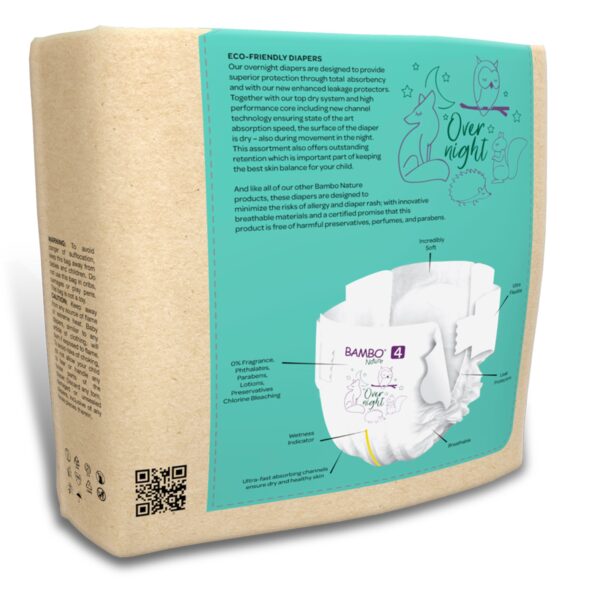 Bambo? Nature Size 4 Overnight Baby Diapers - Heavy Absorbency, Refastenable Tabs, Eco-Friendly & Dermatologically Tested - Image 5