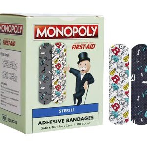American White Cross Kid Design Monopoly Adhesive Bandage 3/4 x 3 Inches