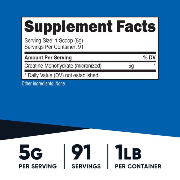 Nutricost Creatine Monohydrate 1 lb - Pure Powder for Athletes and Fitness Enthusiasts - Image 3