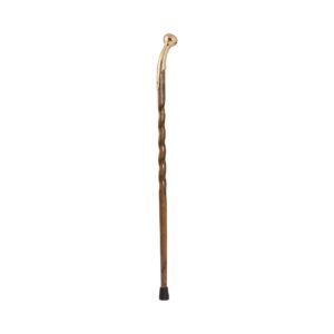 Brazos Twisted Oak Cane * 37-Inch Walking Stick with Brass Hame Top, Brown