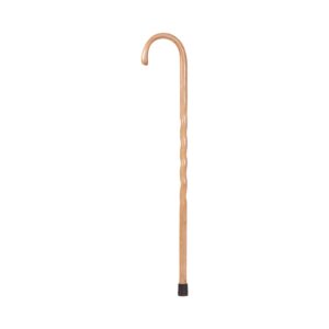Brazos* Twisted Tan Oak Crookneck Cane - 37-inch Walking Stick with Wooden Handle