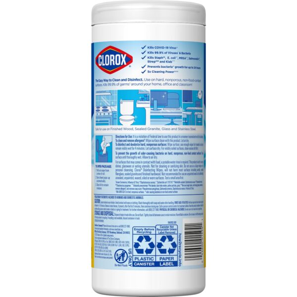 Clorox® Disinfecting Wipes, Lemon Scent, 35 Count - Effective Surface Disinfection for Home and Commercial Use - Image 2