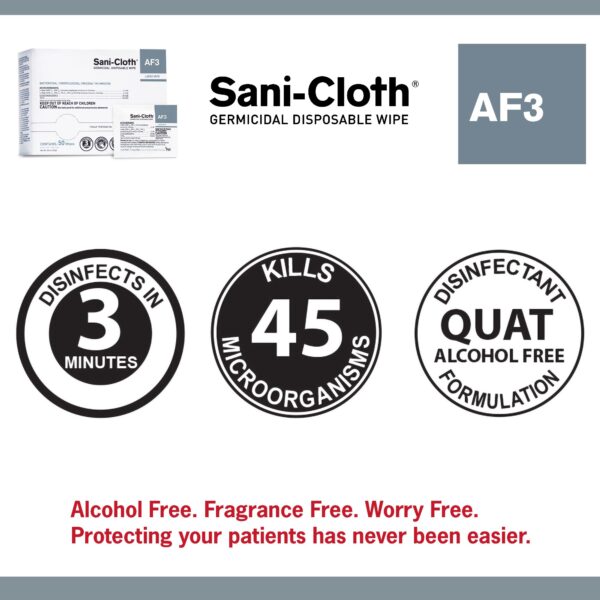 Sani-Cloth® AF3 Germicidal Large Disinfectant Wipes - 50 Count, 5 x 8 Inches - Image 4