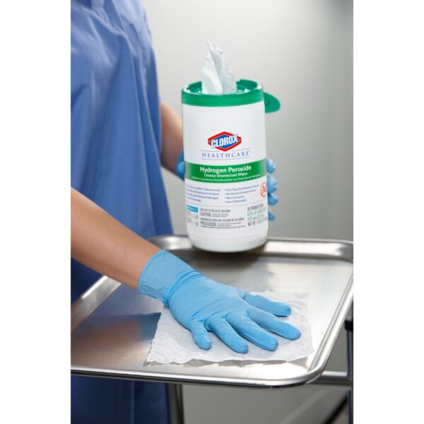 Clorox Healthcare® Hydrogen Peroxide Cleaner Disinfectant Wipes, Canister (155 Count) - Image 6