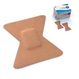 Dynarex Fingertip Tan Adhesive Bandage 1? x 2 Inches - Non-Stick, Water-Resistant, Sterile, Flexible Fabric Wound Cover