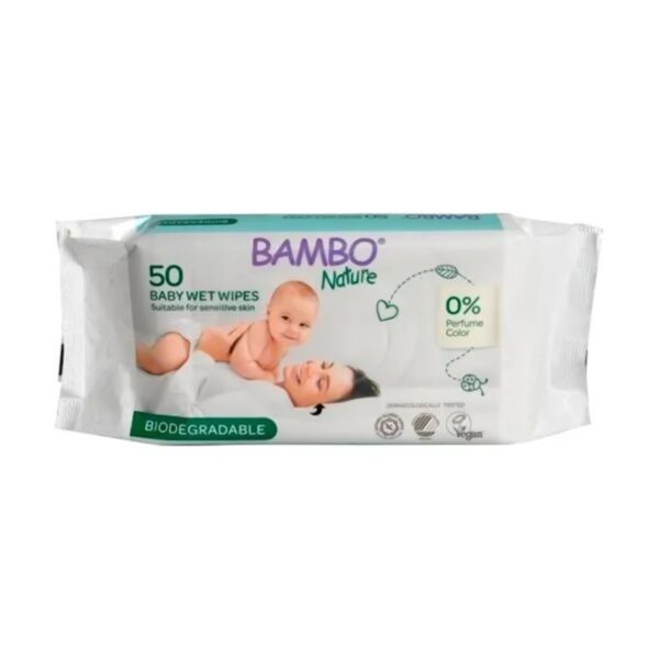 Bambo® Nature Baby Wipes, 64 Count – Plant-Based, Hypoallergenic, Unscented - Image 2