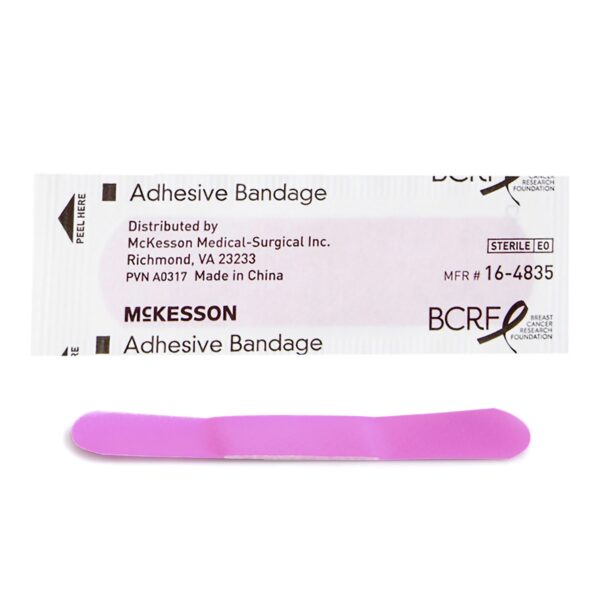 McKesson Pink Adhesive Bandages, 3/4 x 3 Inch - Sterile Nonstick Wound Care Strips - Image 2