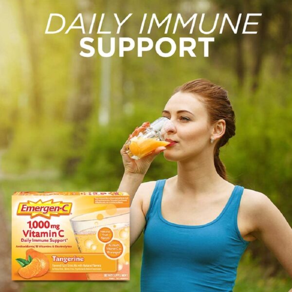 Emergen-C Daily Immune Support Drink Mix - Tangerine Flavor, 30 Packets - Image 3