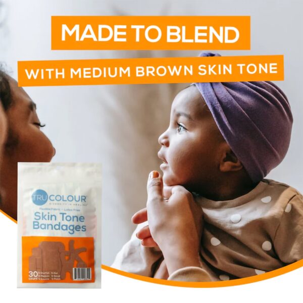 TruColour? Brown Adhesive Bandages, Assorted Shapes and Sizes - Waterproof Fabric Wound Care - Image 6