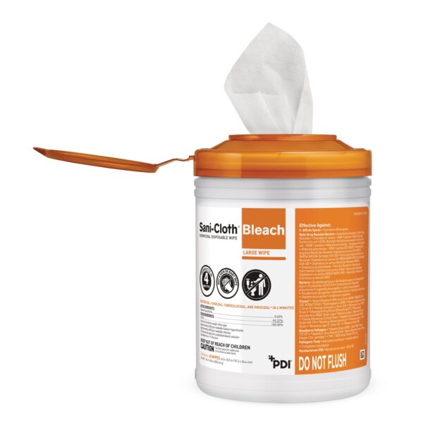 Sani-Cloth® Bleach Surface Disinfectant Wipes – 75 Count, EPA-Registered Germicidal Cleaning Solution - Image 3