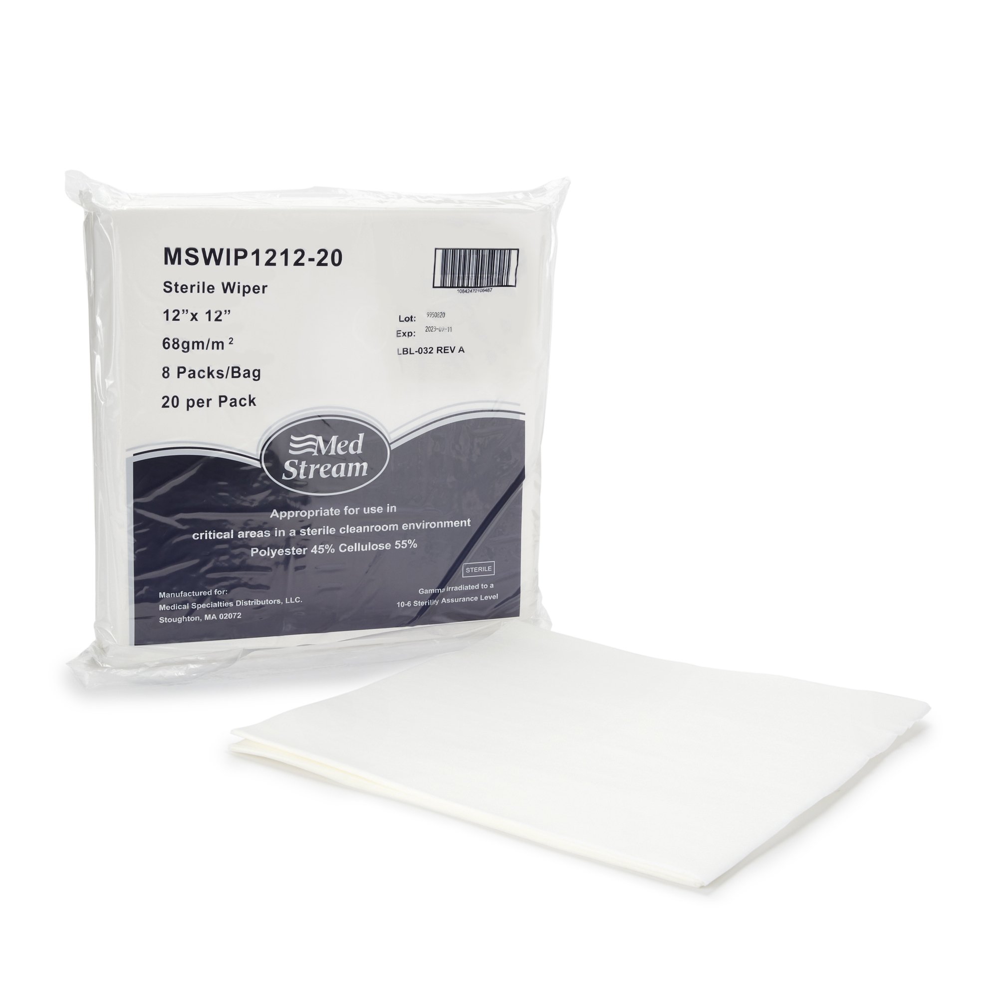 McKesson Cleanroom Wipes 12 x 12 Inch, Sterile, ISO Class 5 Disposables