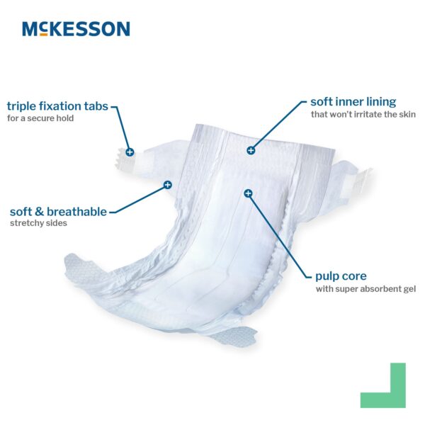 McKesson Size 2 Baby Diapers * Heavy Absorbency, Unisex, 12-18 lbs, Refastenable Tabs - Image 4