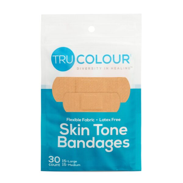 Tru-Colour Skin Tone Adhesive Bandages for Fair Skin Tones, Waterproof, 1 x 3 Inch, 30 Pack - Image 2