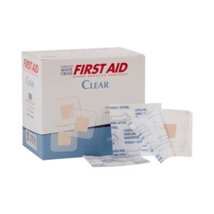 American White Cross Sheer Adhesive Spot Bandage, 1? x 1? Inch - Sterile, Disposable, Easy-Open Design