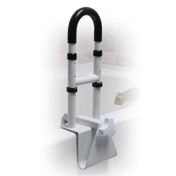 Drive™ Clamp-On Tub Rail in White Steel – Adjustable Bathtub Support with 300 lb Capacity - Image 2