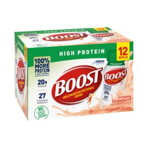 Boost High Protein Strawberry Nutritional Drink - 8 oz Bottle, 12 Pack