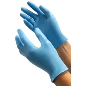 New Age® 7945 Series Vinyl Exam Glove, Small – Blue, Ambidextrous with Beaded Cuff