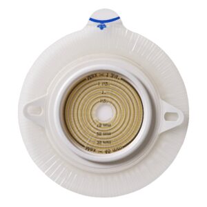 Assura® Flat Ostomy Barrier, Trim to Fit 10-55 mm Stoma Opening, Blue Match - Skin Barrier with Silicone-Based Adhesive