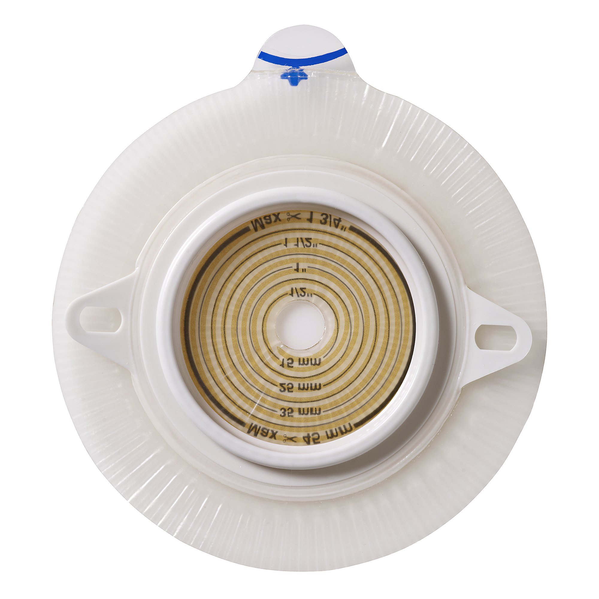 Assura® Flat Ostomy Barrier, Trim to Fit 10-55 mm Stoma Opening, Blue Match - Skin Barrier with Silicone-Based Adhesive