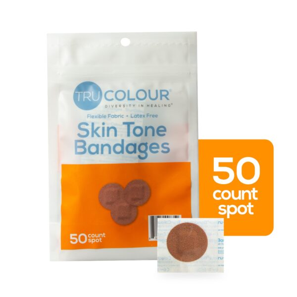 TruColour? Brown Adhesive Spot Bandages * Waterproof Fabric Wound Care (50 Pack) - Image 3