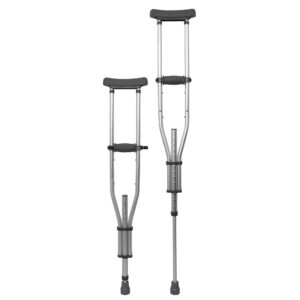 McKesson Underarm Crutches, Adjustable Aluminum Support for Users 4'6" to 6'6"