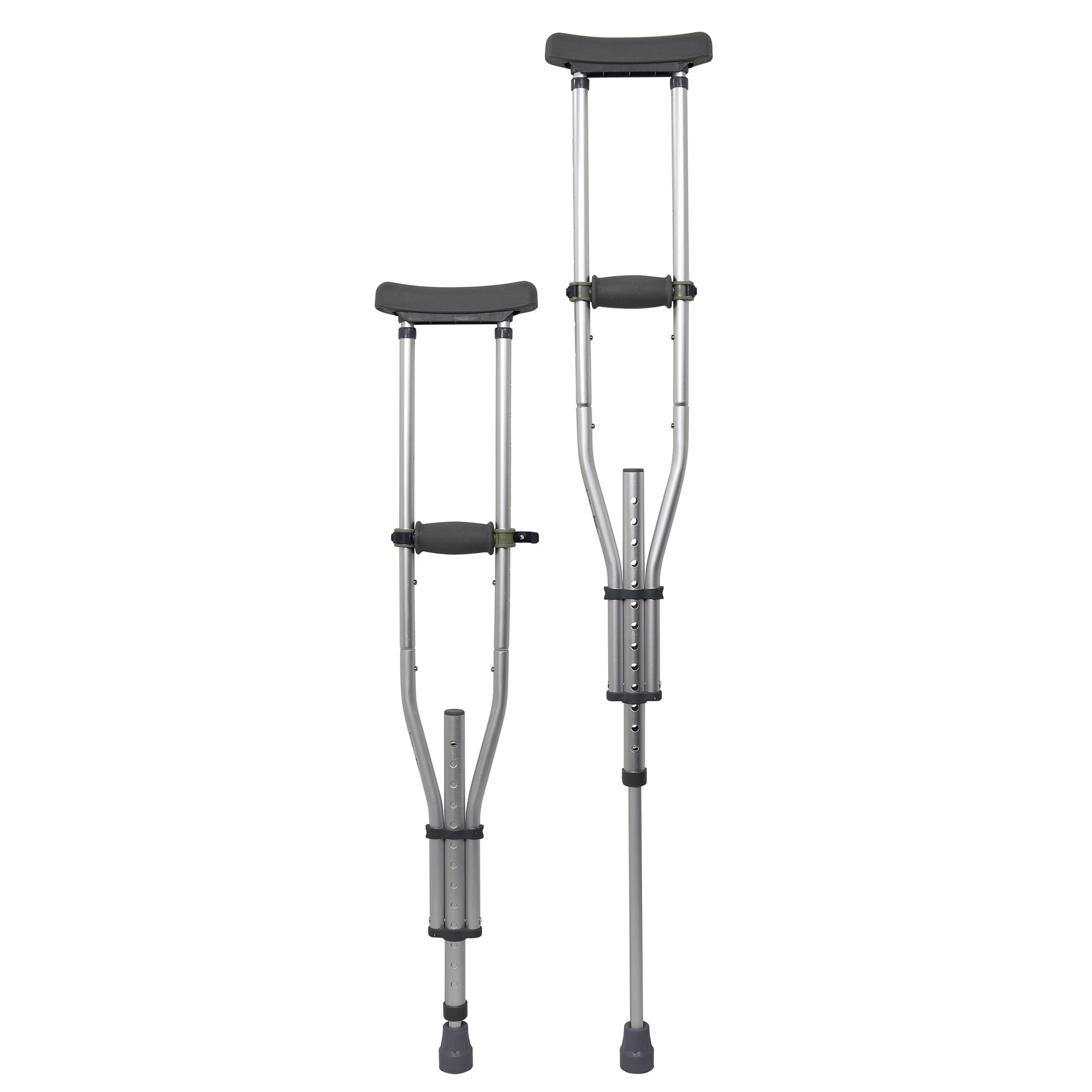 McKesson Underarm Crutches, Adjustable Aluminum Support for Users 4'6" to 6'6"