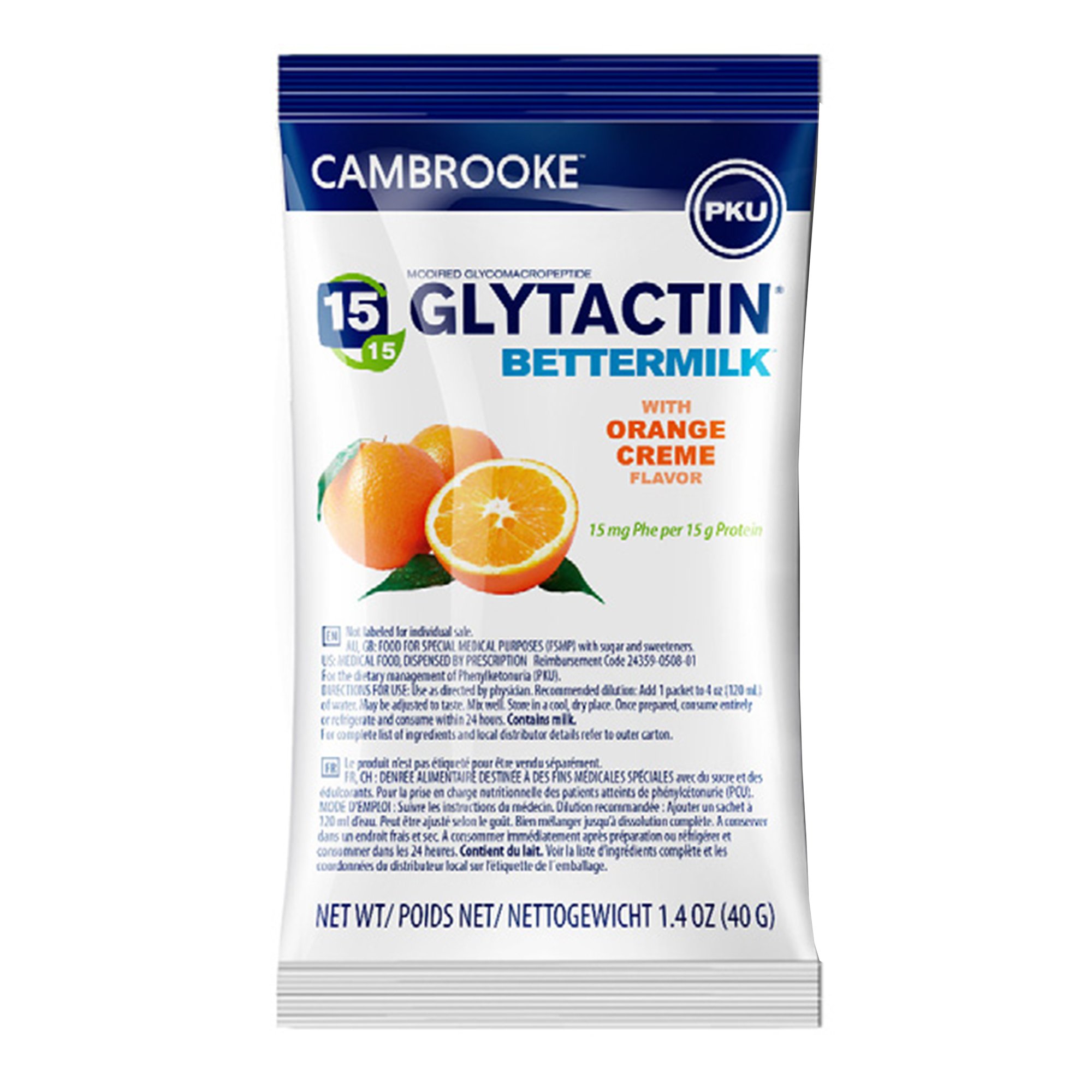 Glytactin BetterMilk PKU Oral Supplement with Glycomacropeptide, 1.4 oz Packets - 30 Count