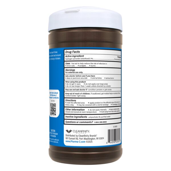 The Pharma-C Company? Pharma-C Wipes® Hydrogen Peroxide Antiseptic - 3% Towelette Pack - Image 4
