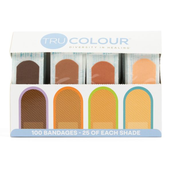Tru-Colour? Beige, Olive, Brown & Dark Brown Adhesive Strip Bandages - 1 x 3 Inch (100 Pack) - Image 6