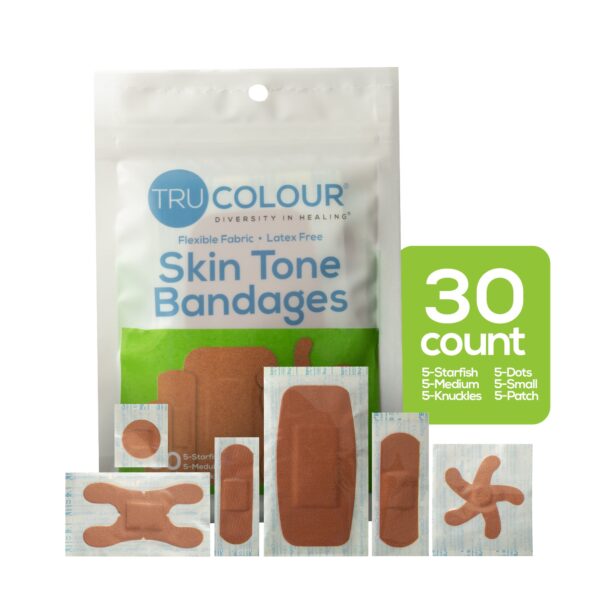 TruColour Olive Adhesive Bandages Assorted Shapes and Sizes - Waterproof Fabric Wound Care - Image 3