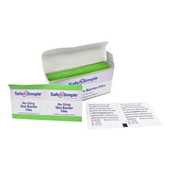 Safe N Simple™ No-Sting Skin Barrier Wipe - 2x2 Inch Sterile Prep Pads for Skin Protection and Cleansing - Image 2