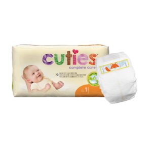 Cuties Complete Care Baby Diapers Size 1, Heavy Absorbency, 8-14 lbs, 25 per Pack