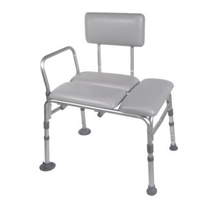 Drive™ Aluminum Knocked Down Bath Transfer Bench with Adjustable Height and Reversible Back