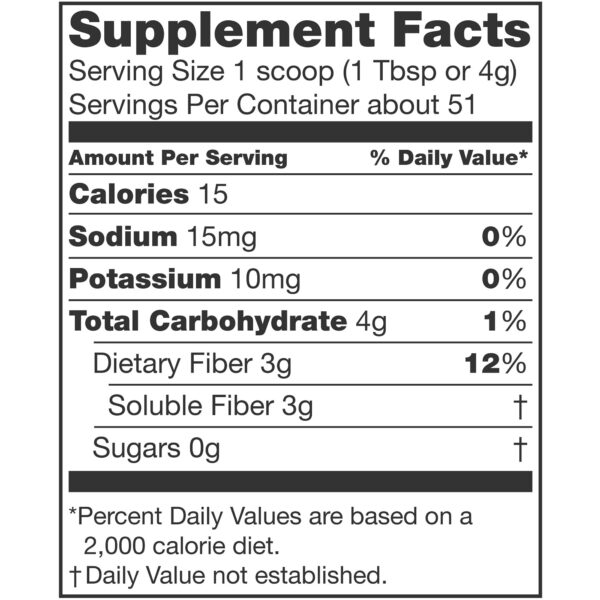 Nutrisource Fiber Supplement - 7.2 oz Canister with Partially Hydrolyzed Guar Gum for Digestive Health - Image 6
