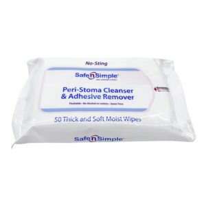 Safe n Simple™ Adhesive Remover Wipes – Gentle, Alcohol-Free Peri-Stoma Skin Cleaning (50 Count)