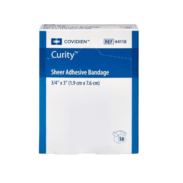Curity* Sheer Adhesive Bandage, 3/4 x 3 Inch - Sterile, Flexible Plastic Wound Cover - Image 2