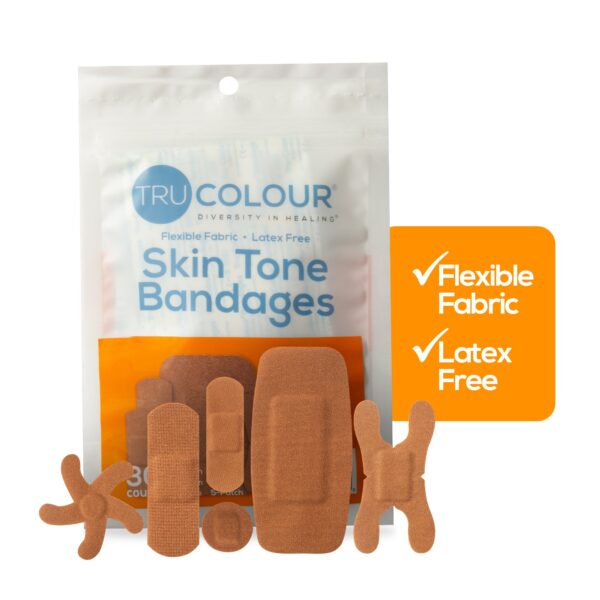 TruColour? Brown Assorted Adhesive Bandages * Waterproof Fabric Wound Care (30 Pack) - Image 8