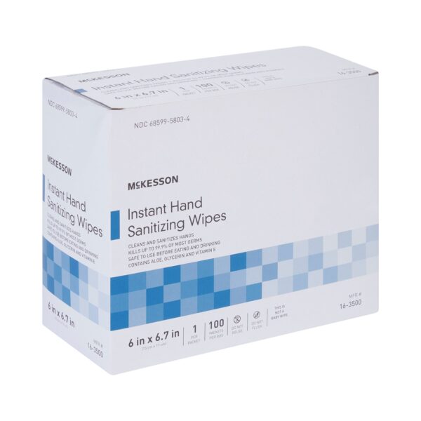 McKesson Hand Sanitizing Wipes - 70% Ethyl Alcohol, 100 Count, Individually Wrapped - Image 3