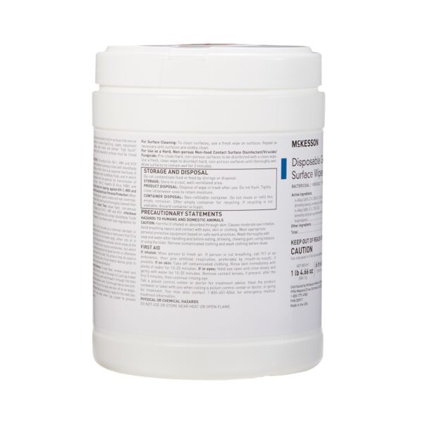 McKesson Germicidal Large Surface Disinfectant Wipes, Canister – 160 Pre-Moistened Wipes for Nonporous Surfaces - Image 2